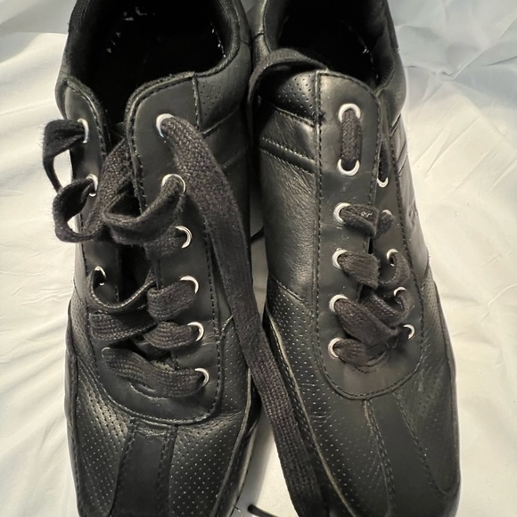 POLO Ralph Lauren Court Low-Top Sneaker. Black leather upper fabric lining - Picture 3 of 7